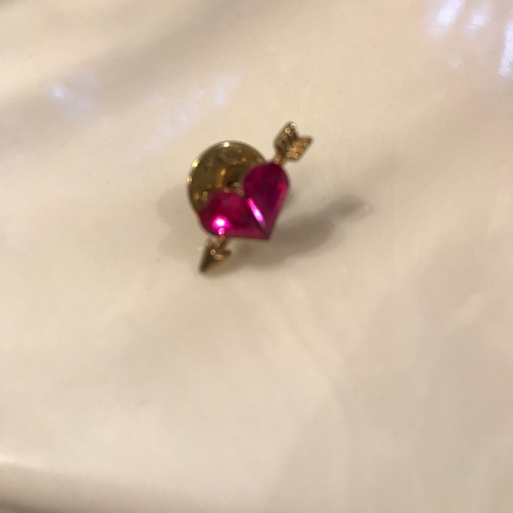 Pink and Gold Cupid's Heart Pin - Picture 3 of 4